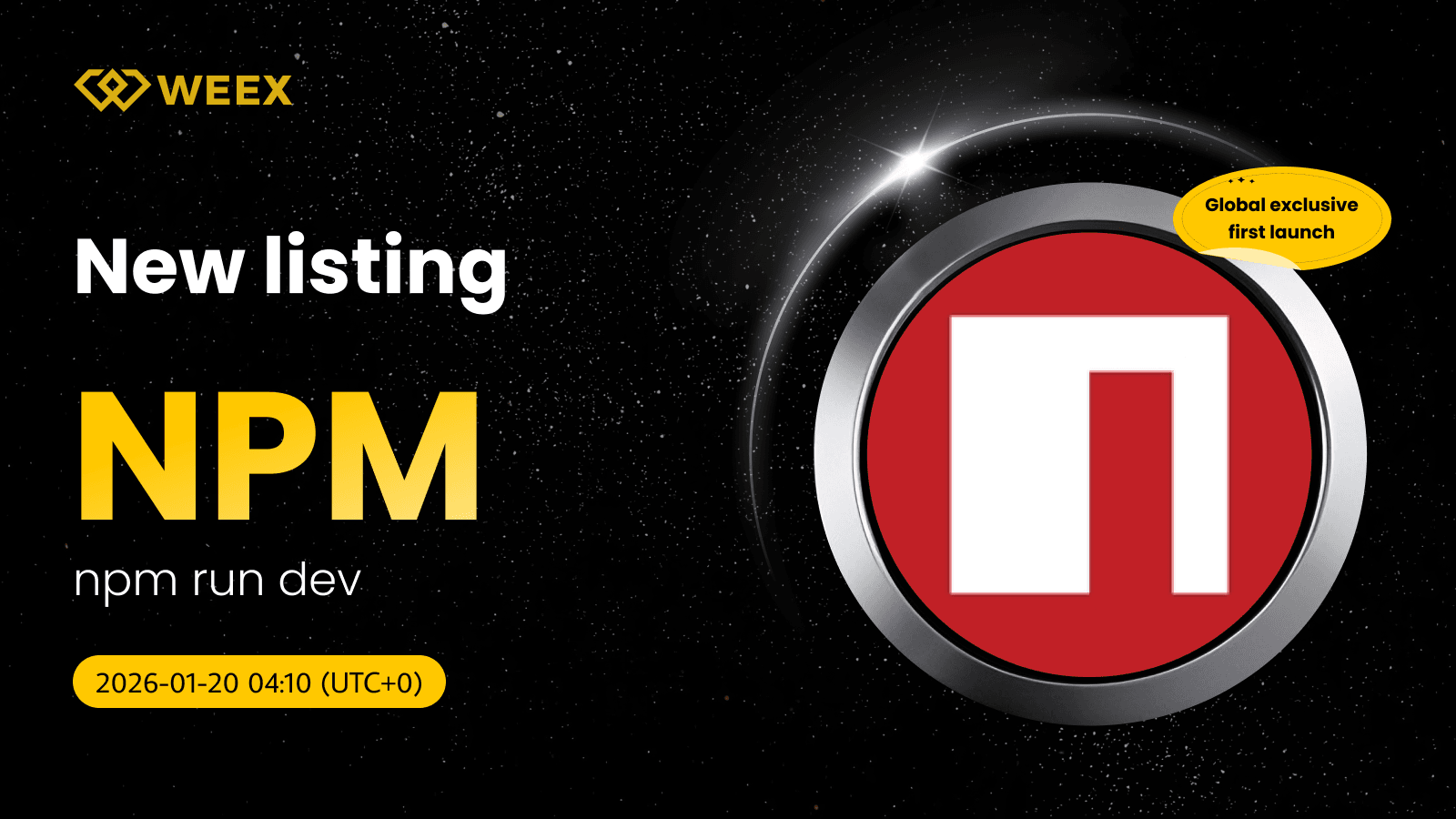 NPM USDT Pair: npm run dev (NPM) Coin Listed on WEEX